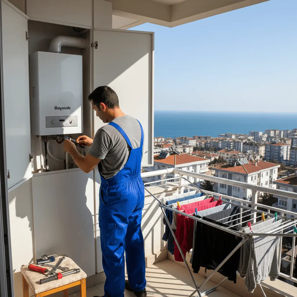 Samsun Atakum Baymak kombi özel servisi - balkonda Baymak kombi bakım ve onarım