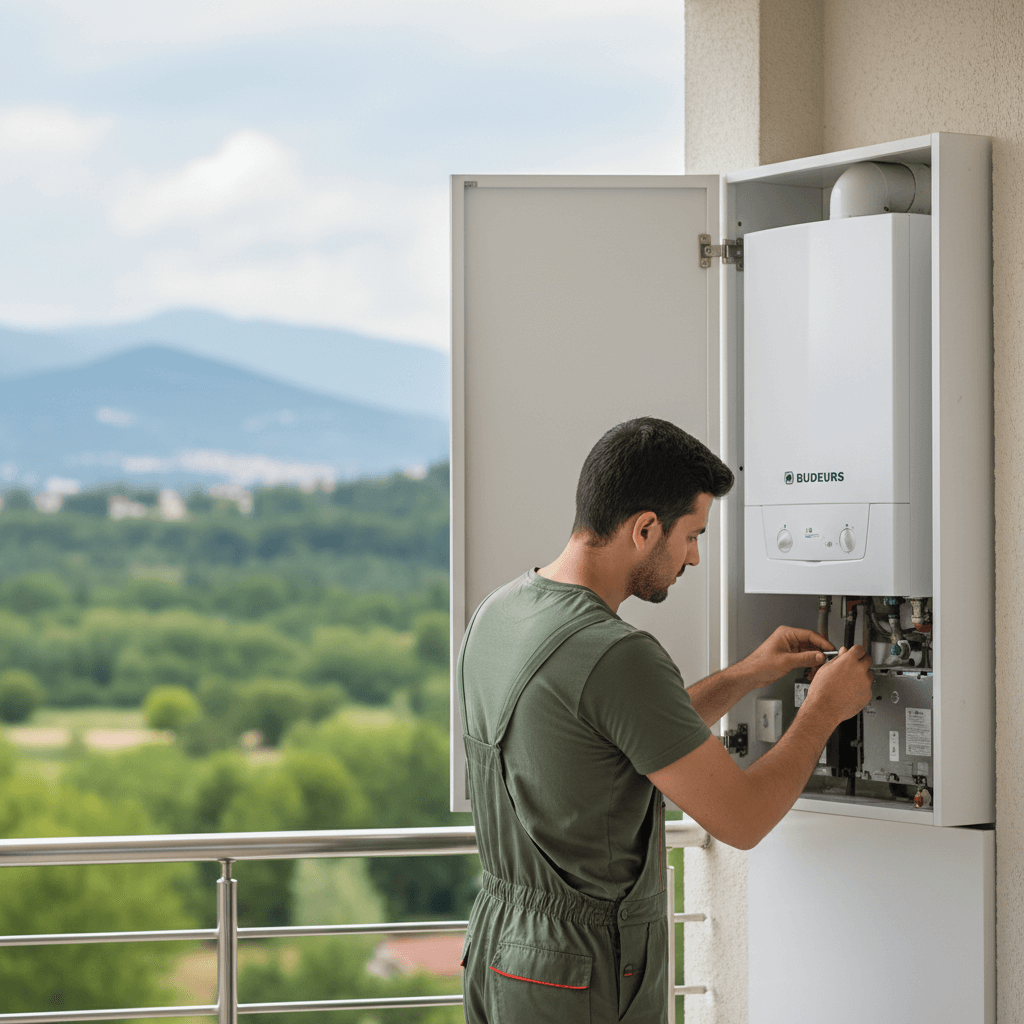 Samsun Atakum Buderus kombi özel servisi - balkonda Buderus kombi bakım