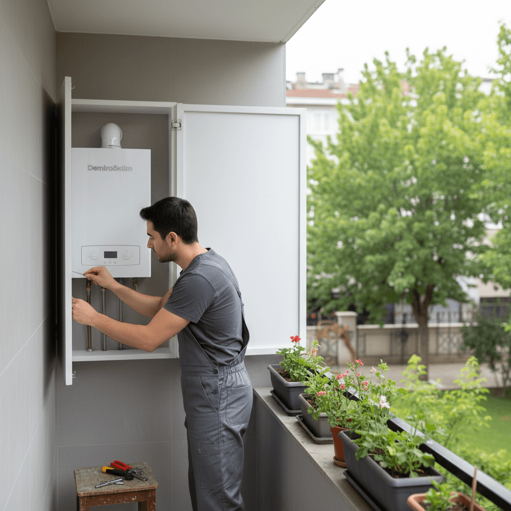 Samsun Atakum Demirdöküm kombi özel servisi - balkonda Demirdöküm kombi tamir