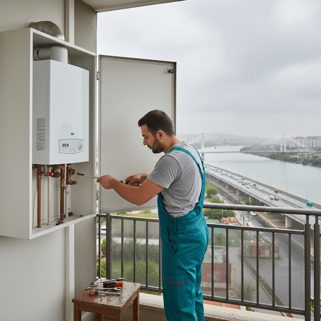 Samsun Atakum ECA kombi özel servisi - balkonda ECA kombi onarım