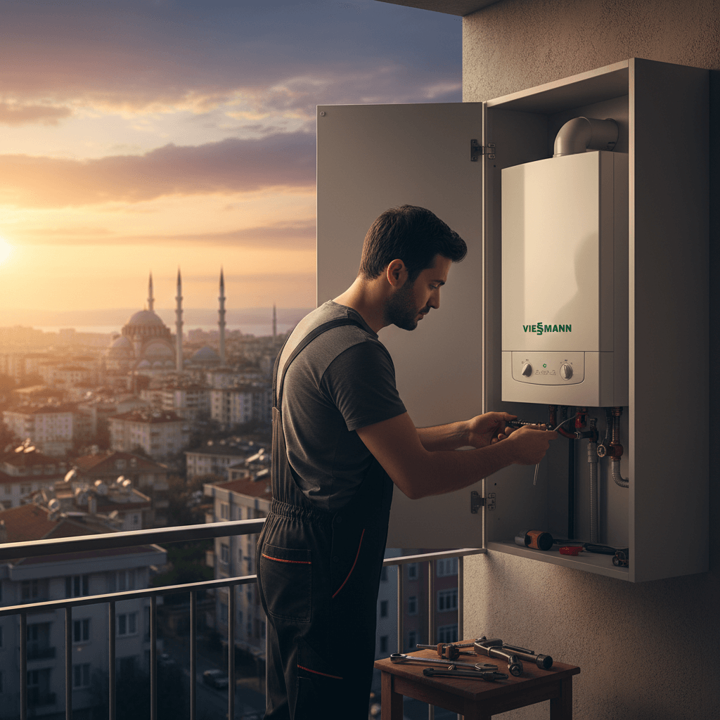 Samsun Atakum Viessmann kombi özel servisi - balkonda Viessmann kombi tamir